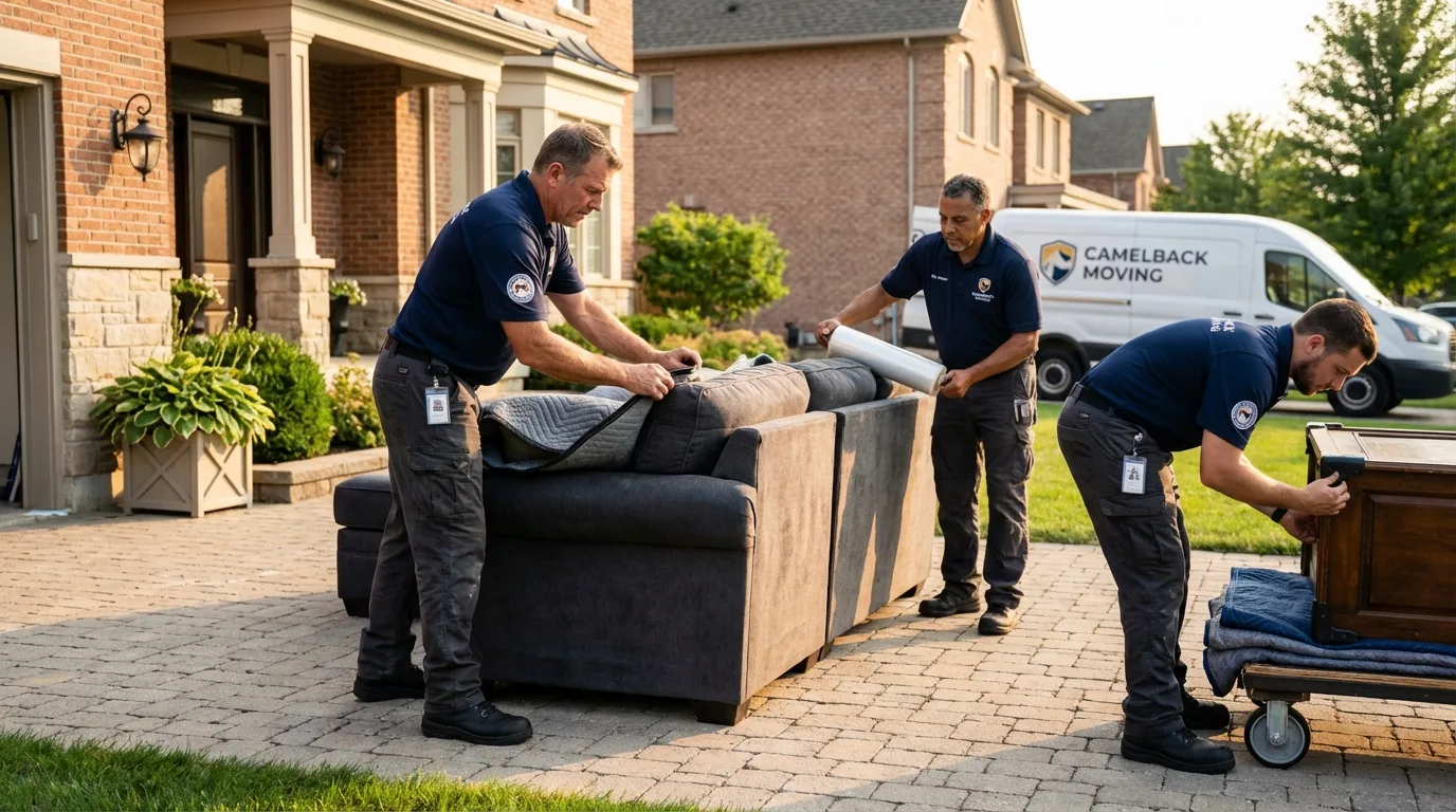 Large estate moving crew wrapping furniture in Rogue River, OR